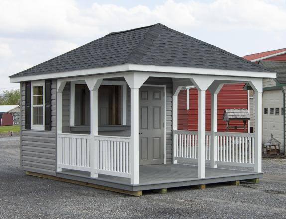 10x16 Hip Cabana Pool House Building from Pine Creek Structures with bifold serving window and counter