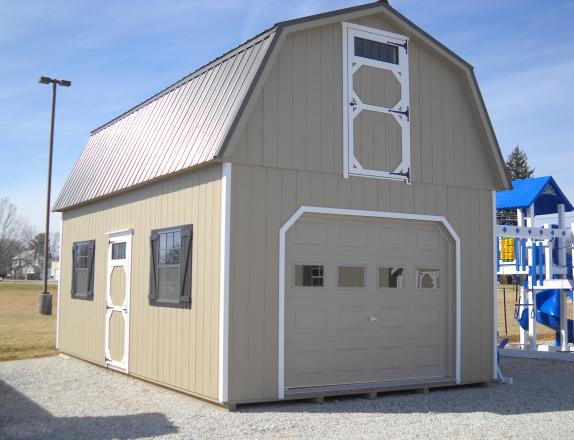 14'x24' Two Story Barn Style Garage w /9'x7' Garage Door